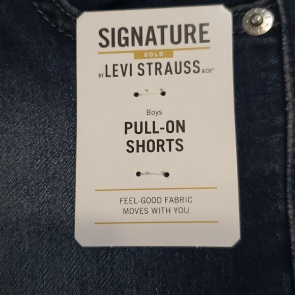 NWT Boys Signature Levi's GOLD Dark Wash Pull-On Shorts Sz XS - Picture 3 of 7